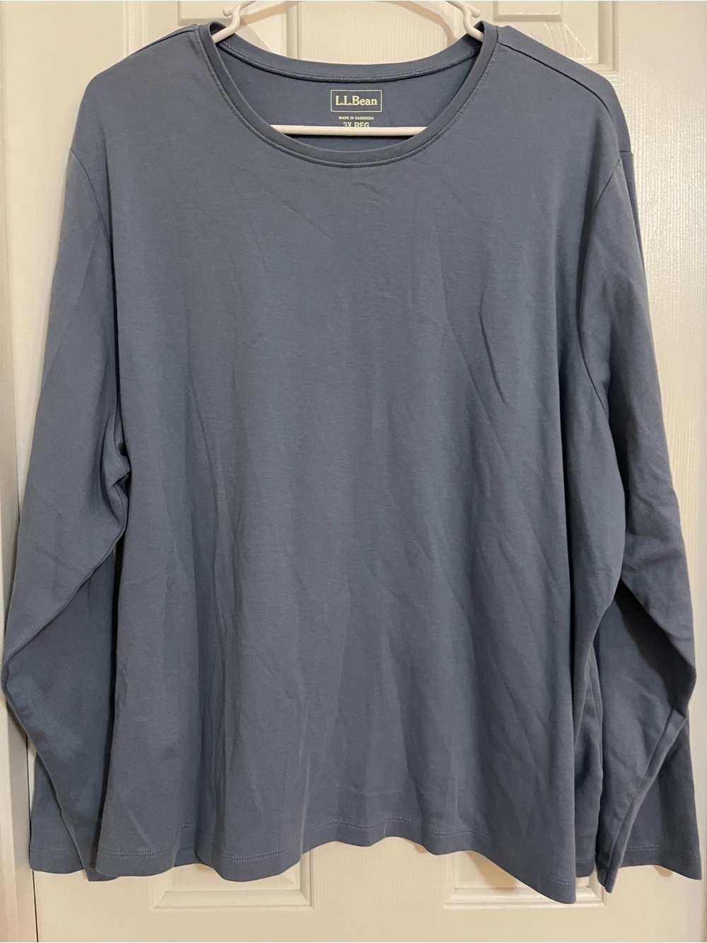 L.L. Bean Long-Sleeve Crewneck Tee in Slate Blue